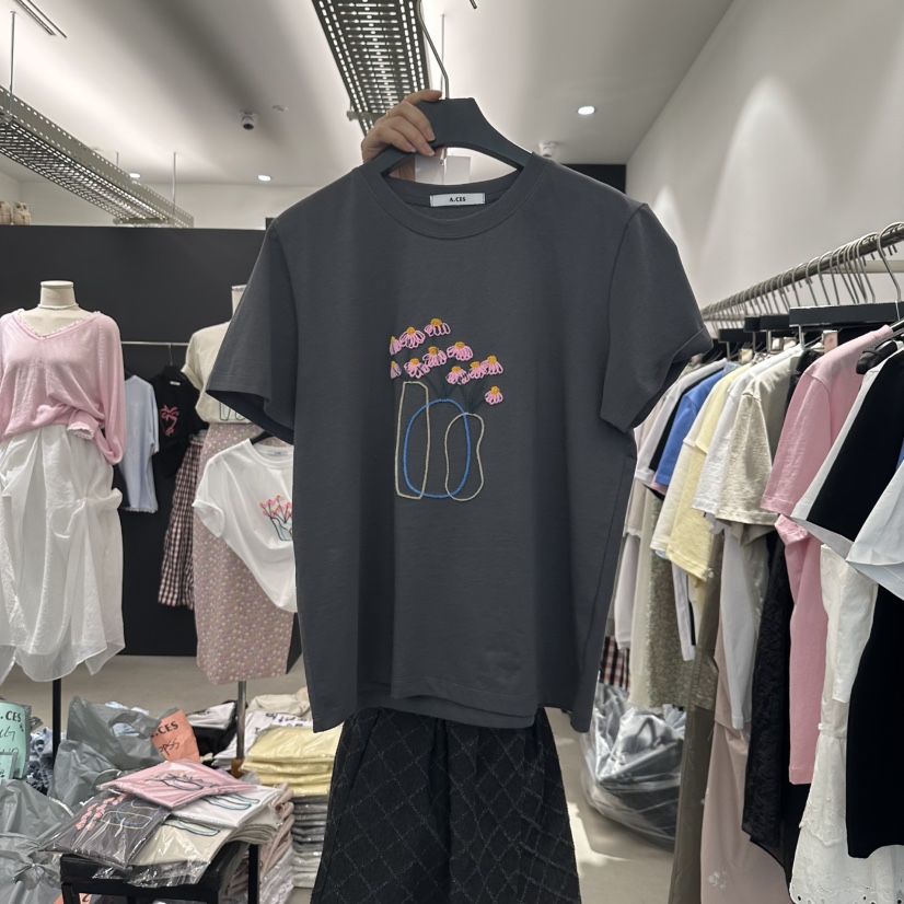 A.CES韓國㊣直郵東大門代購女裝新款時尚熱賣推薦休閑人氣T恤A.CEST恤圖色3