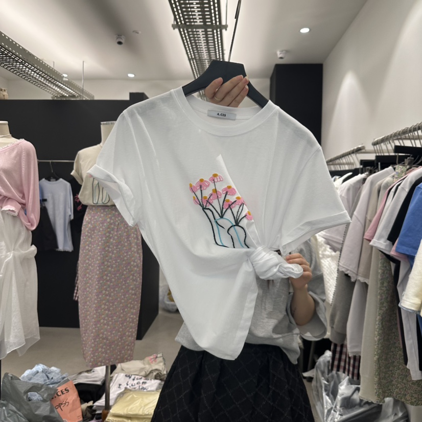 A.CES韓國㊣直郵東大門代購女裝新款時尚熱賣推薦休閑人氣T恤A.CEST恤圖色4