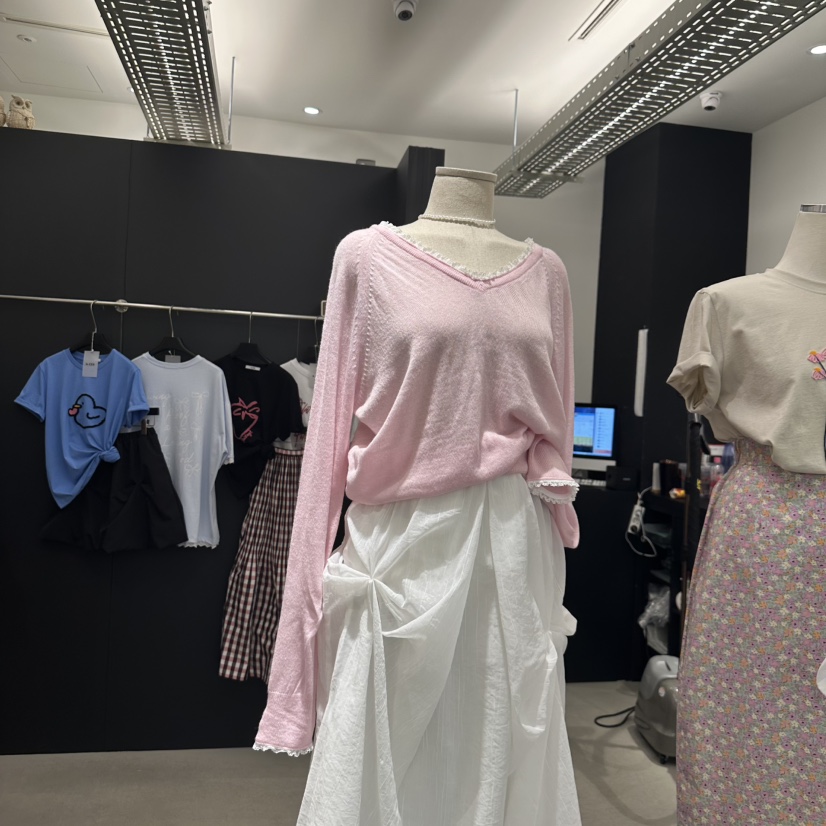 A.CES韓國直郵㊣東大門實拍女裝新品人氣時尚休閑25春夏針織衫A.CES針織衫圖色3