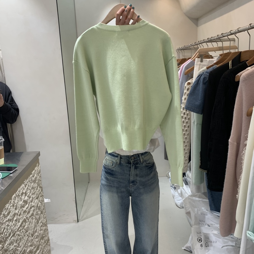 NINESQUARED直郵韓國代購㊣女裝新品職業熱賣人氣25春夏針織衫NINESQUARED針織衫