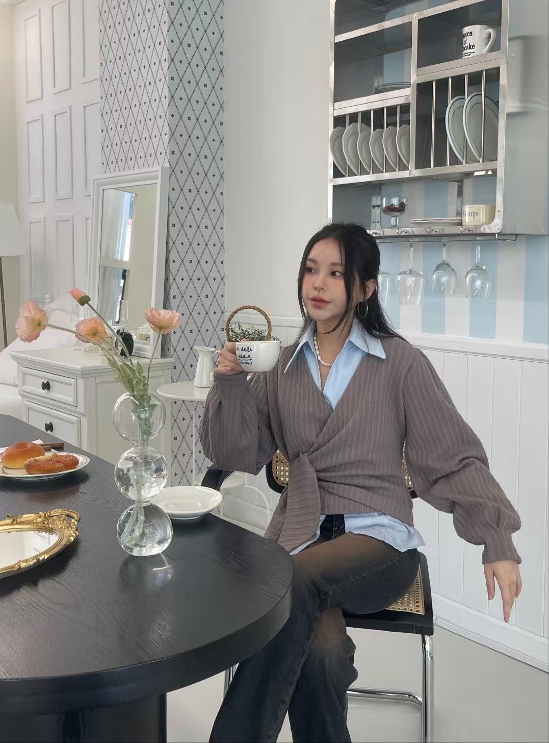 GISELE東大門直郵女士新品人氣25春夏推薦熱賣休閑襯衫蕾絲衫GISELE襯衫/蕾絲衫圖色2