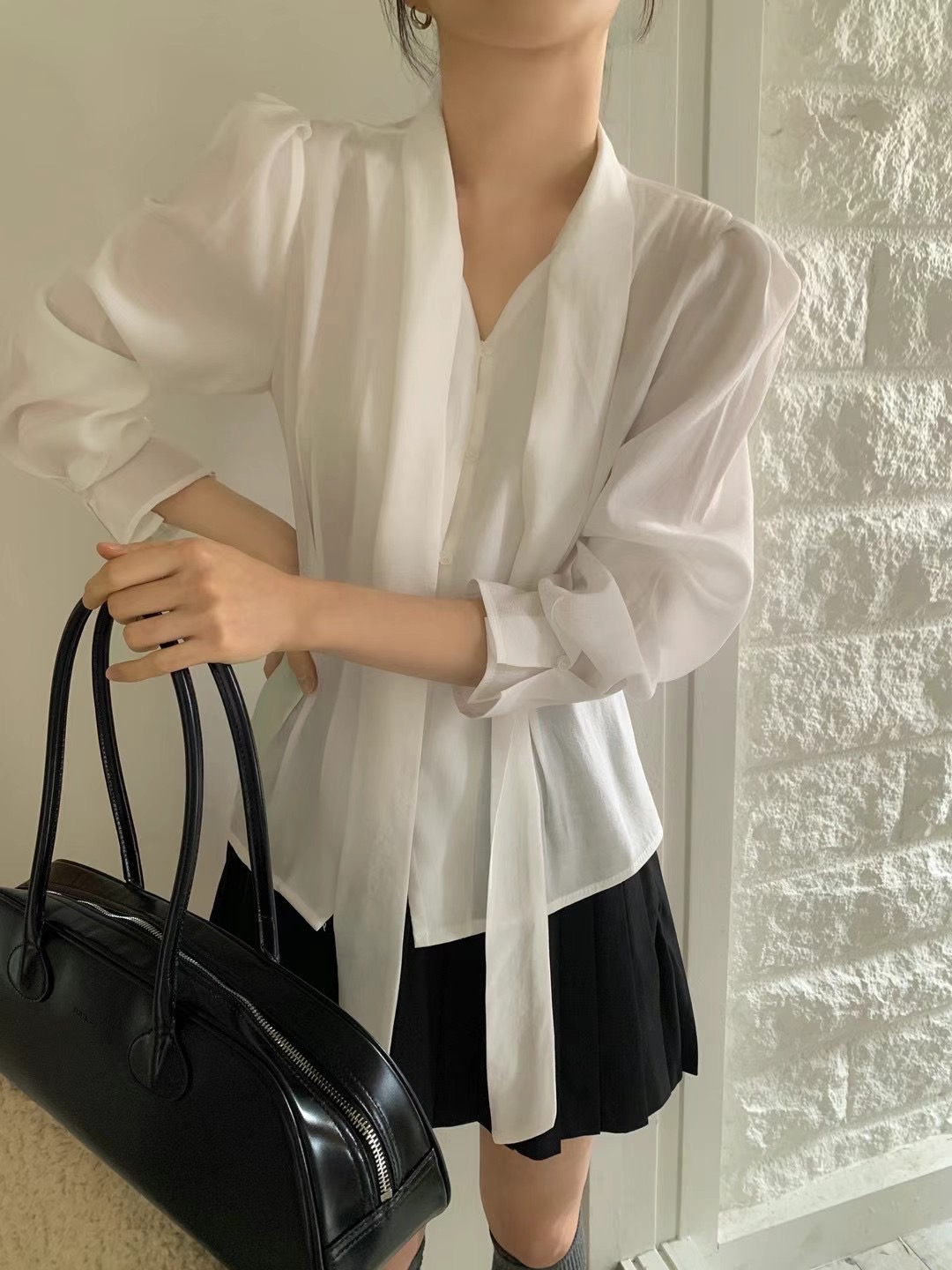 OUIR東大門實拍女裝新品人氣職業時尚推薦休閑真品襯衫蕾絲衫OUIR襯衫/蕾絲衫