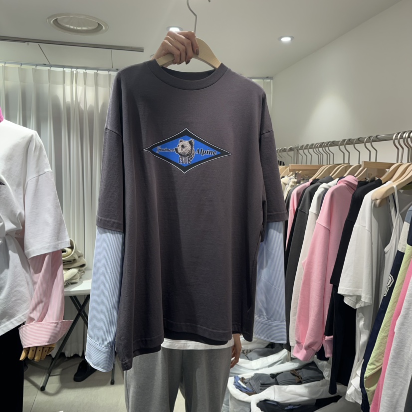 THE LOT直郵韓國代購㊣女裝新品時尚職業人氣熱賣休閑長袖T恤THE LOT/ LOT長袖T恤圖色2