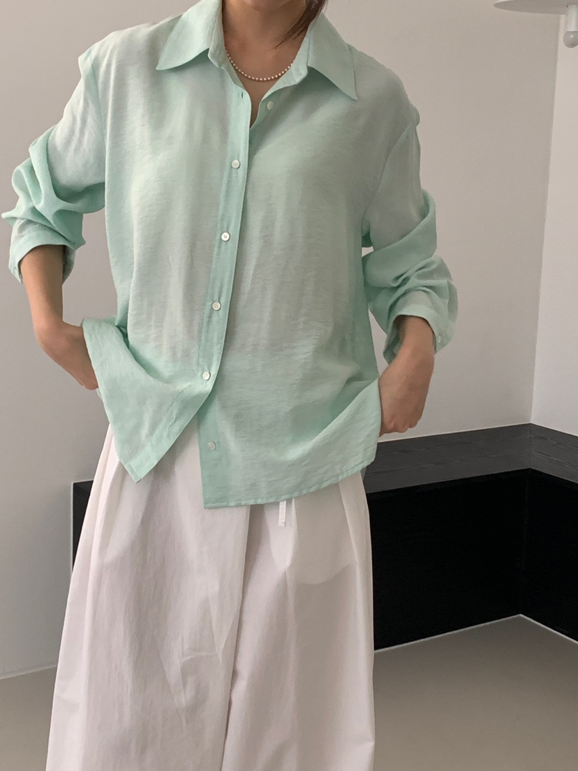 LONG PEAK東大門實拍女裝新款推薦真品25春夏時尚襯衫蕾絲衫LONG PEAK襯衫/蕾絲衫