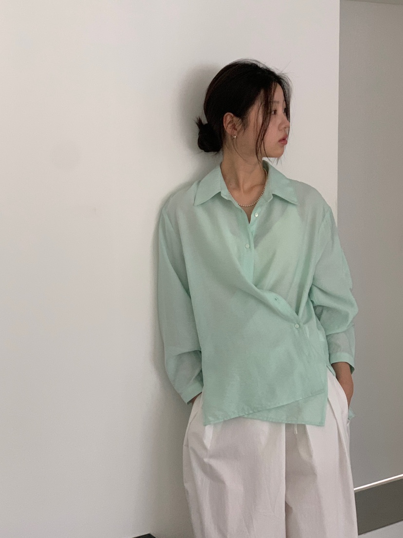 LONG PEAK東大門實拍女裝新款推薦真品25春夏時尚襯衫蕾絲衫LONG PEAK襯衫/蕾絲衫