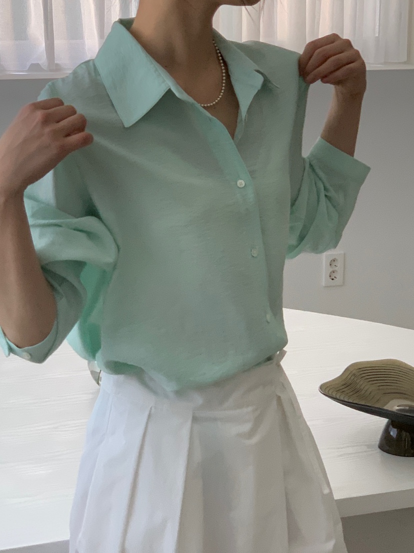 LONG PEAK東大門實拍女裝新款推薦真品25春夏時尚襯衫蕾絲衫LONG PEAK襯衫/蕾絲衫