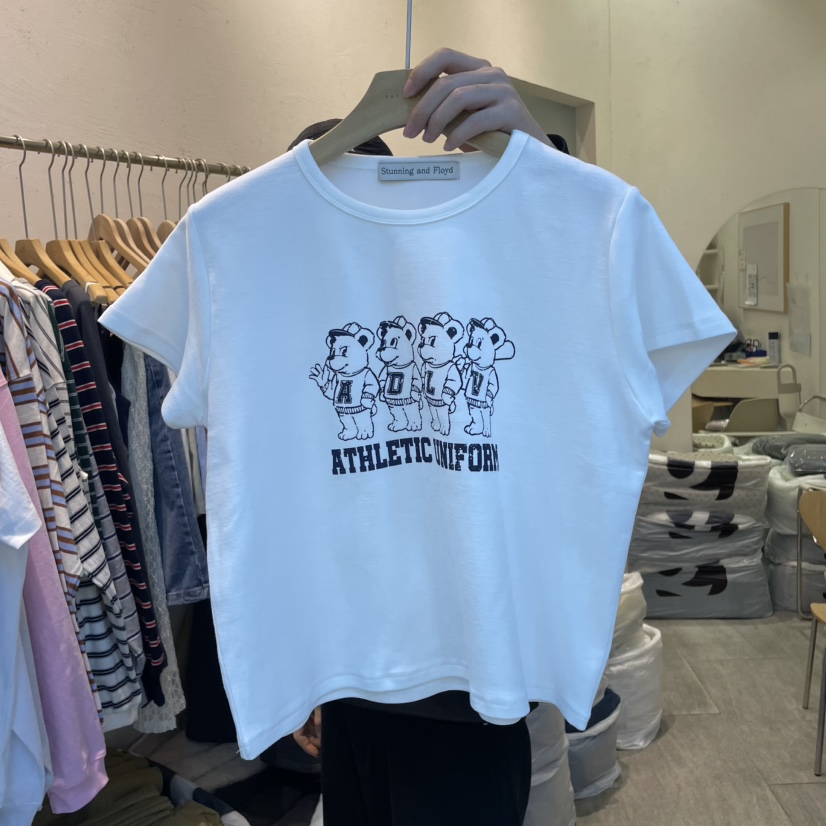 AND FLOYD韓國直郵㊣女裝新品人氣職業休閑熱賣時尚25春夏T恤AND FLOYDT恤圖色1