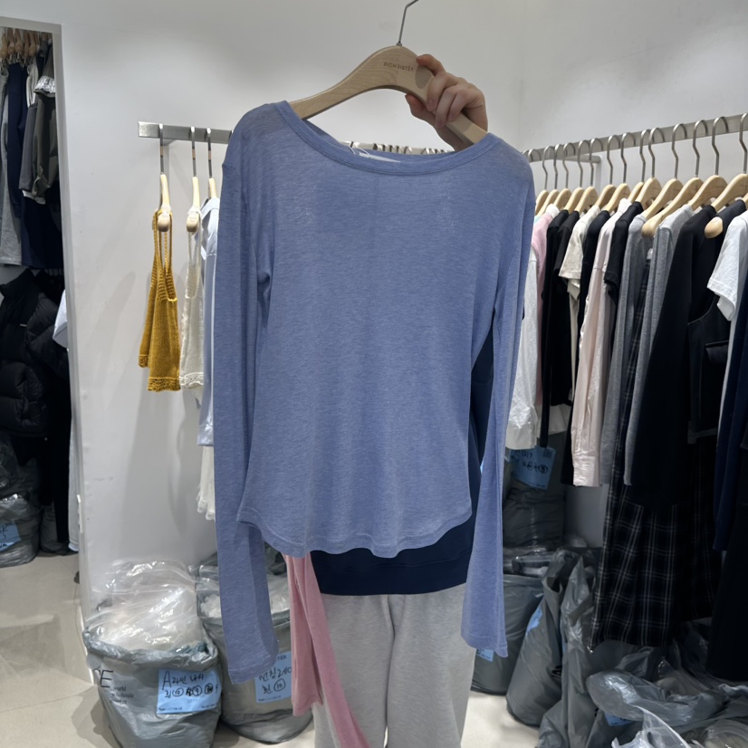 RICH SISTER直郵韓國代購㊣女裝新品職業休閑熱賣時尚長袖T恤RICH SISTER長袖T恤圖色3