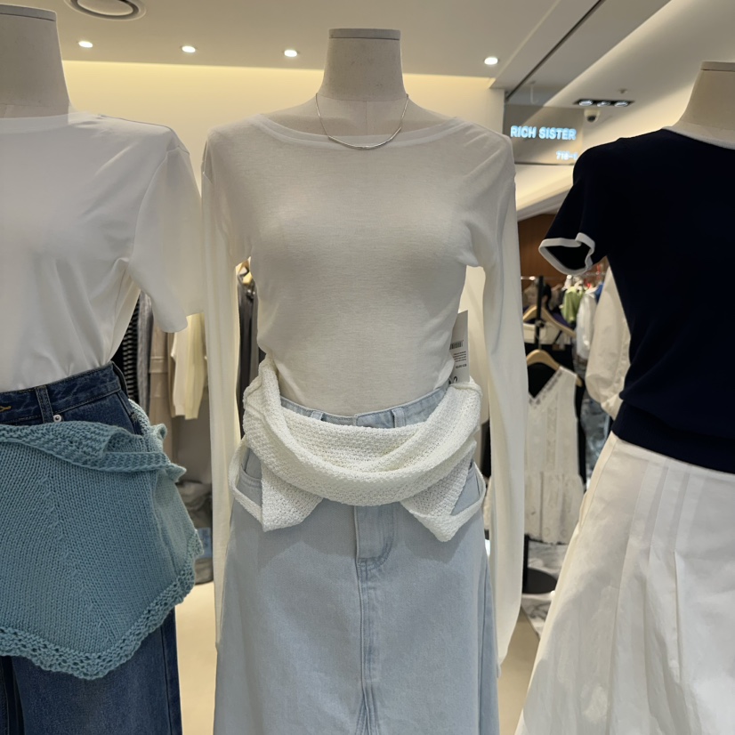 RICH SISTER直郵韓國代購㊣女裝新品職業休閑熱賣時尚長袖T恤RICH SISTER長袖T恤圖色4