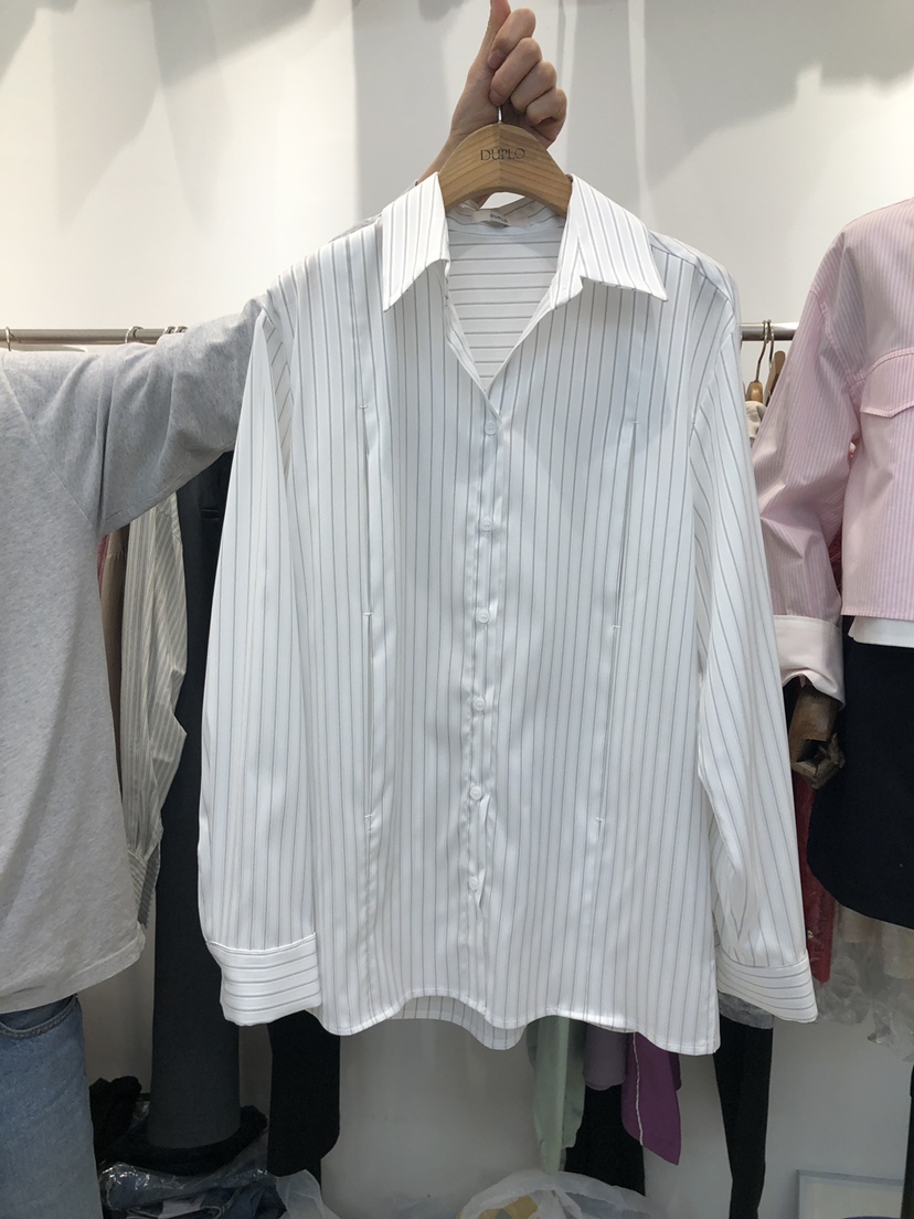 DUPLO韓國直郵㊣女裝新品熱賣人氣25春夏職業休閑襯衫蕾絲衫DUPLO襯衫/蕾絲衫