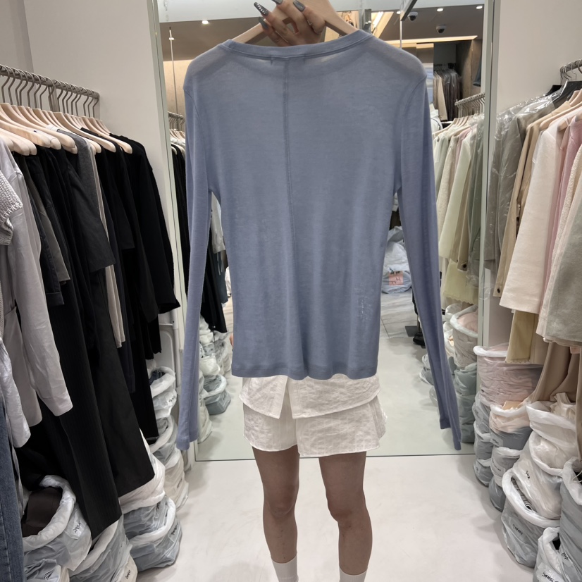 NWEOL韓國㊣直郵東大門代購女裝新品休閑時尚職業人氣長袖T恤NWEOL長袖T恤