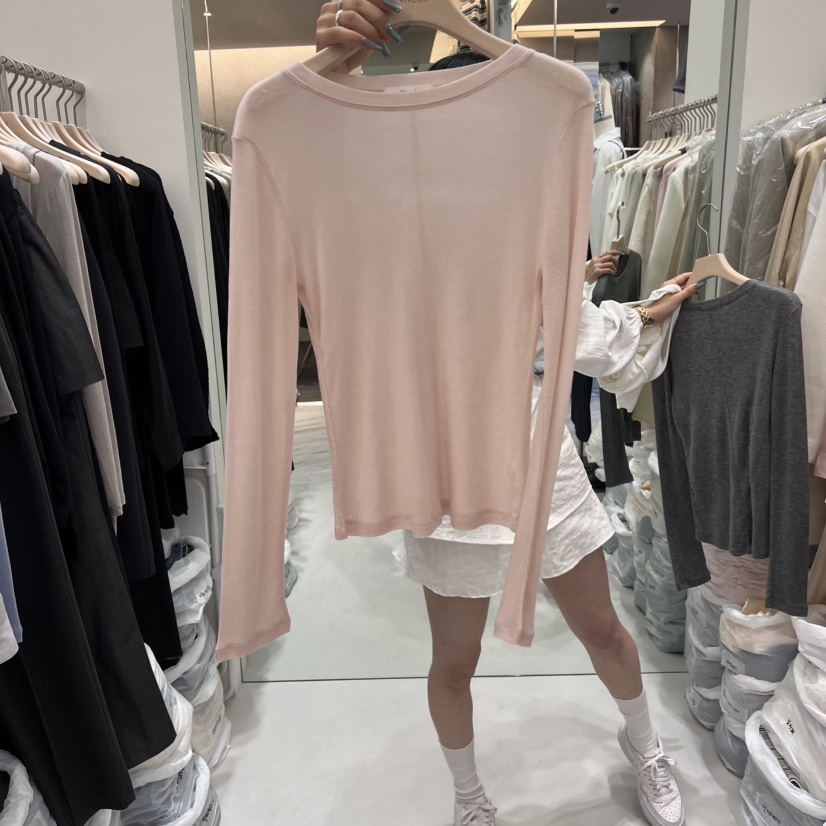 NWEOL韓國㊣直郵東大門代購女裝新品休閑時尚職業人氣長袖T恤NWEOL長袖T恤圖色3
