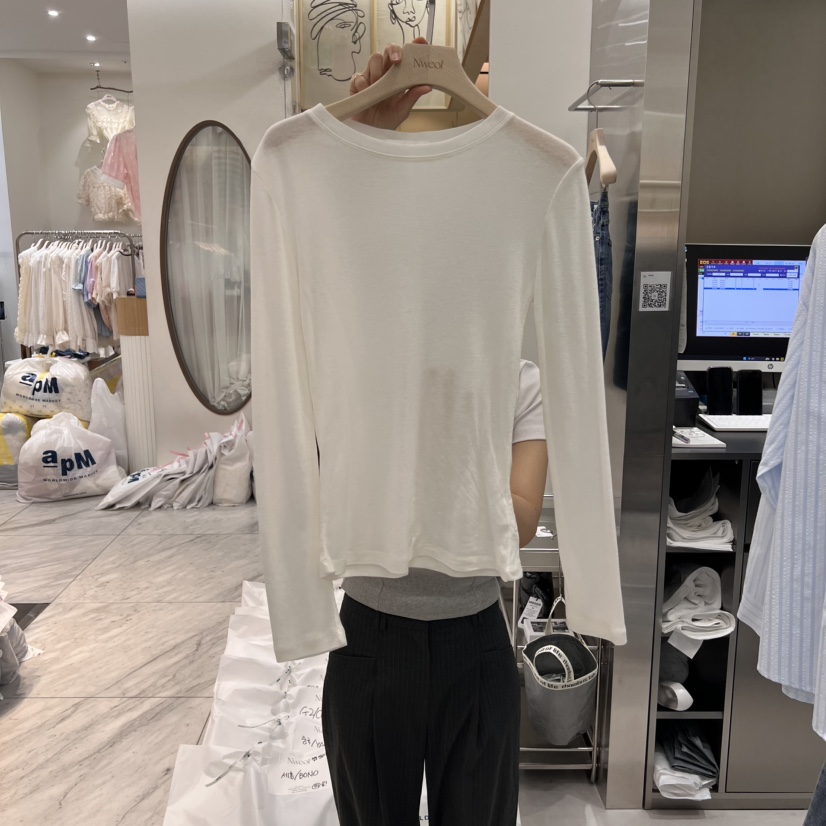 NWEOL韓國㊣直郵東大門代購女裝新品休閑時尚職業人氣長袖T恤NWEOL長袖T恤圖色5