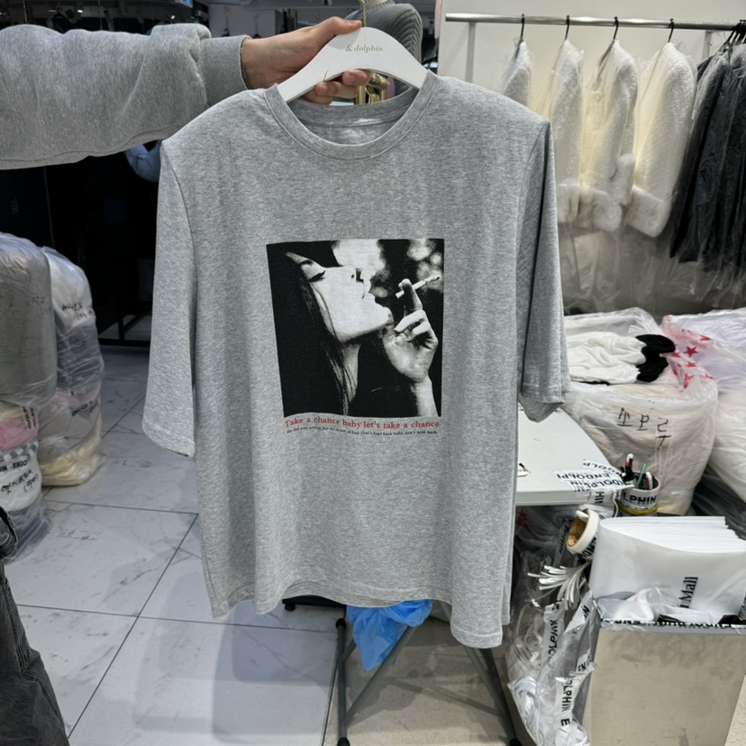 ENDOLPHIN直郵韓國代購㊣女裝新款25春夏推薦時尚人氣熱賣T恤ENDOLPHINT恤圖色3