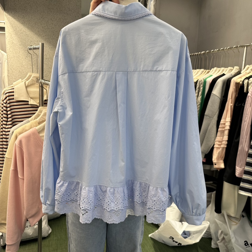 AMOEBA韓國直郵女士新品推薦職業時尚真品25春夏襯衫蕾絲衫AMOEBA襯衫/蕾絲衫