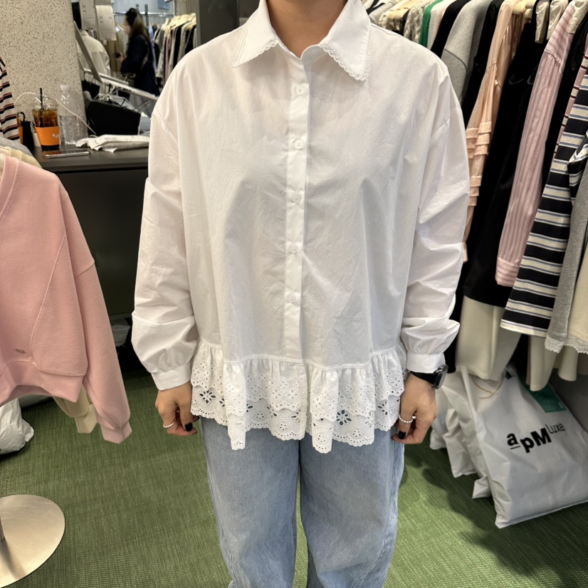 AMOEBA韓國直郵女士新品推薦職業時尚真品25春夏襯衫蕾絲衫AMOEBA襯衫/蕾絲衫圖色2
