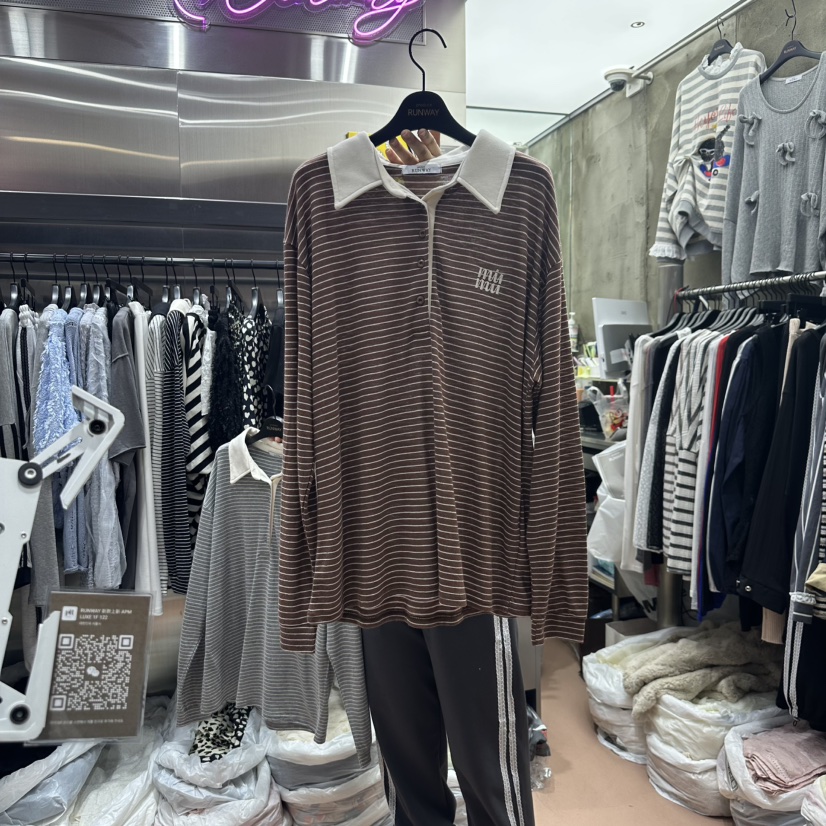 RUNWAY-런웨이東大門實拍女士新品熱賣25春夏休閑時尚長袖T恤RUNWAY長袖T恤圖色3