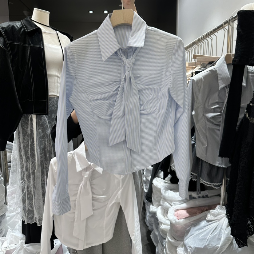 OUR MINUTE東大門實拍女裝新款真品推薦時尚襯衫蕾絲衫含領帶OUR MINUTE襯衫/蕾絲衫圖色2