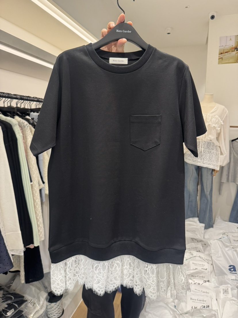 BIEN GARDER韓國直郵女士新款時尚真品25春夏休閑連衣裙蕾絲BIEN GARDER連衣裙圖色2