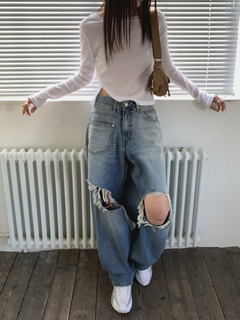 MONDAYMORING東大門實拍女裝新款25春夏推薦真品職業牛仔褲MONDAYMORING牛仔褲