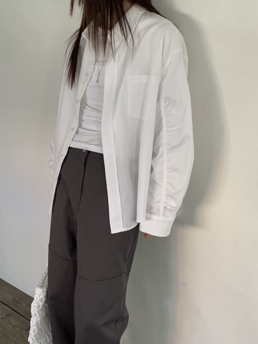 MONDAYMORING東大門代購女裝新款職業25春夏襯衫蕾絲衫褶皺MONDAYMORING襯衫/蕾絲衫