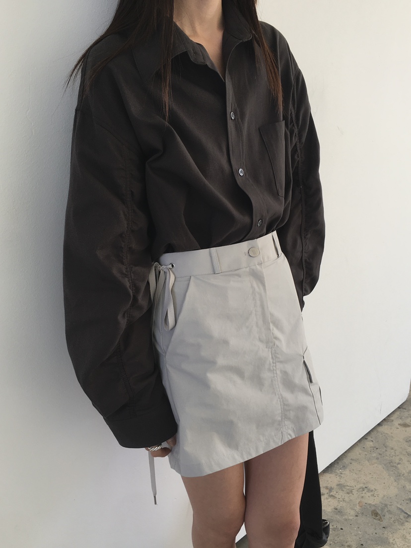 MONDAYMORING東大門代購女裝新款職業25春夏襯衫蕾絲衫褶皺MONDAYMORING襯衫/蕾絲衫