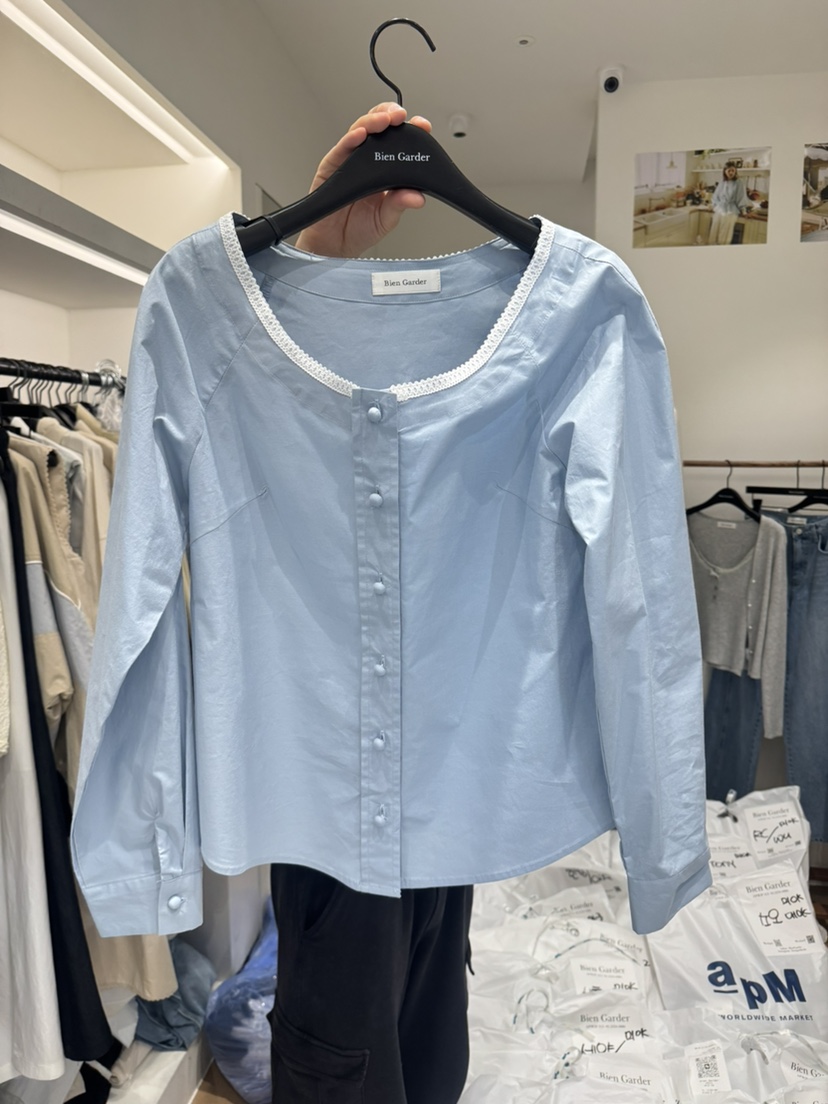 BIEN GARDER韓國直郵女裝新款休閑25春夏推薦時尚襯衫蕾絲衫BIEN GARDER襯衫/蕾絲衫圖色3