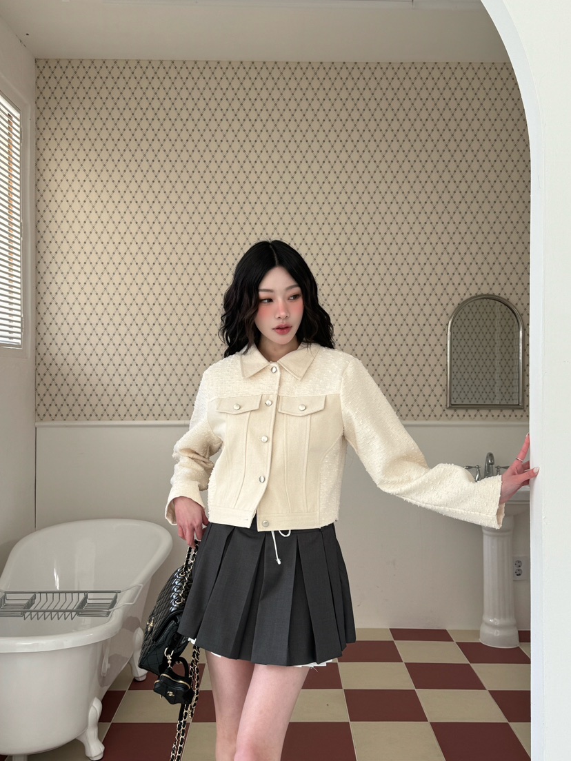 MARKE-P韓國代購女士新款真品25春夏職業熱賣時尚夾克粗花呢MARKE-P夾克
