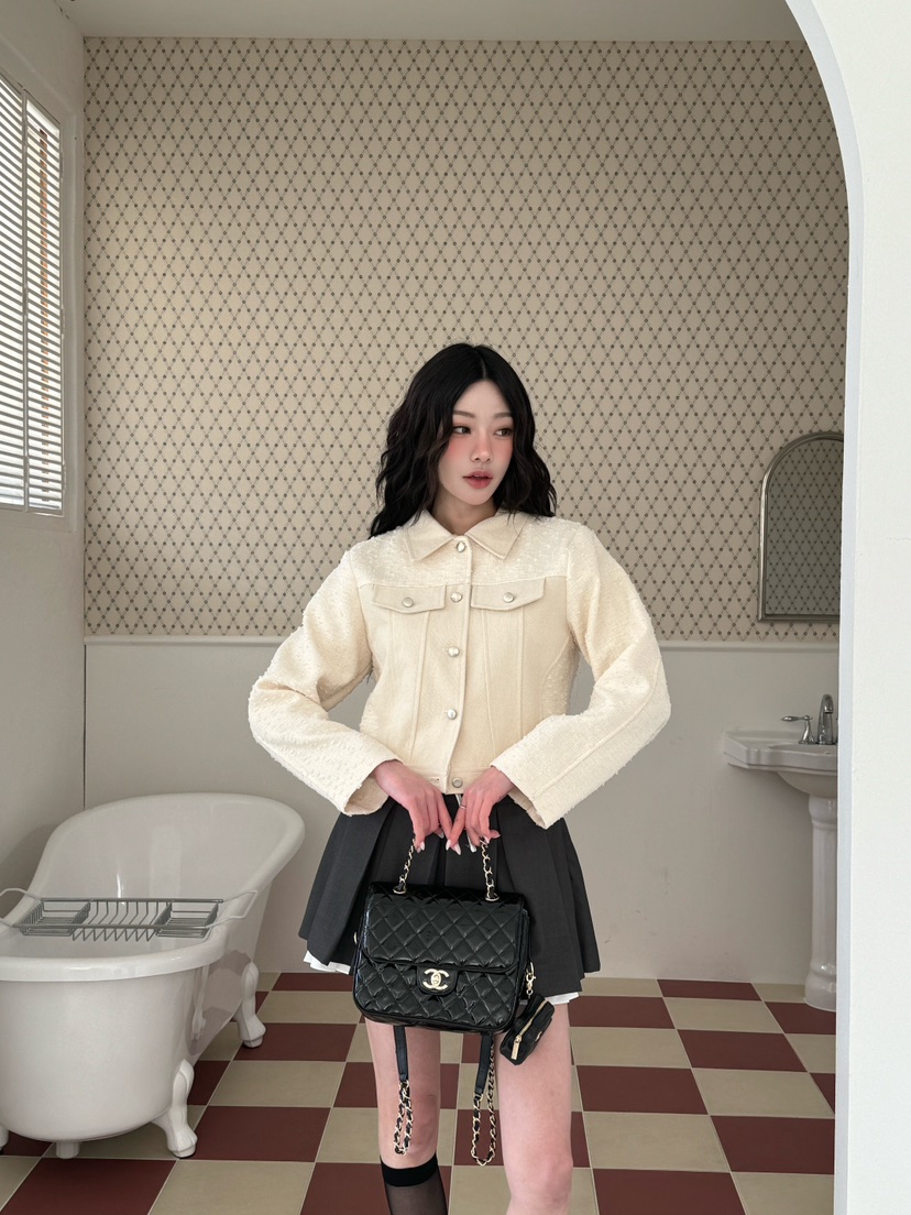 MARKE-P韓國代購女士新款真品25春夏職業熱賣時尚夾克粗花呢MARKE-P夾克