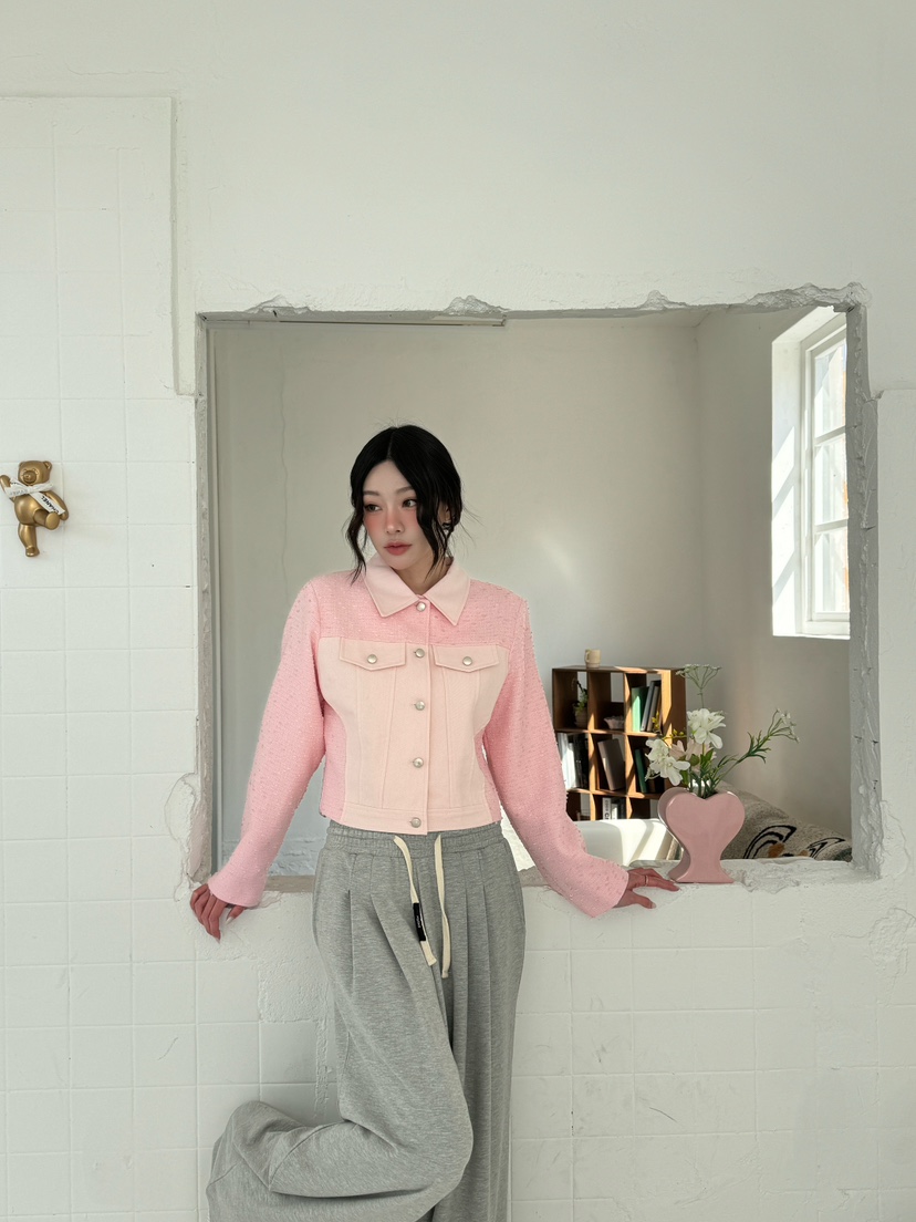 MARKE-P韓國代購女士新款真品25春夏職業熱賣時尚夾克粗花呢MARKE-P夾克