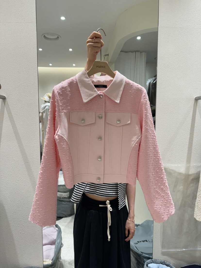 MARKE-P韓國代購女士新款真品25春夏職業熱賣時尚夾克粗花呢MARKE-P夾克圖色2