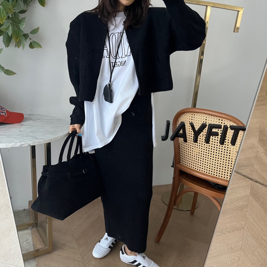 BLACK BABI東大門代購女裝新品時尚人氣職業熱賣針織衫拉鏈BLACK BABI針織衫圖色4