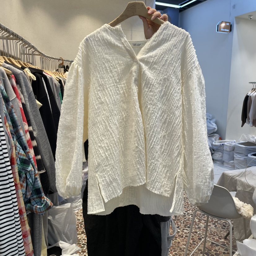 THE LINE-Q東大門代購女士新品推薦熱賣人氣休閑襯衫蕾絲衫THE LINE-q襯衫/蕾絲衫
