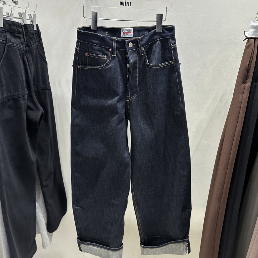 OUTFIT東大門代購女士新品時尚熱賣25春夏職業休閑推薦牛仔褲OUTFIT牛仔褲圖色1