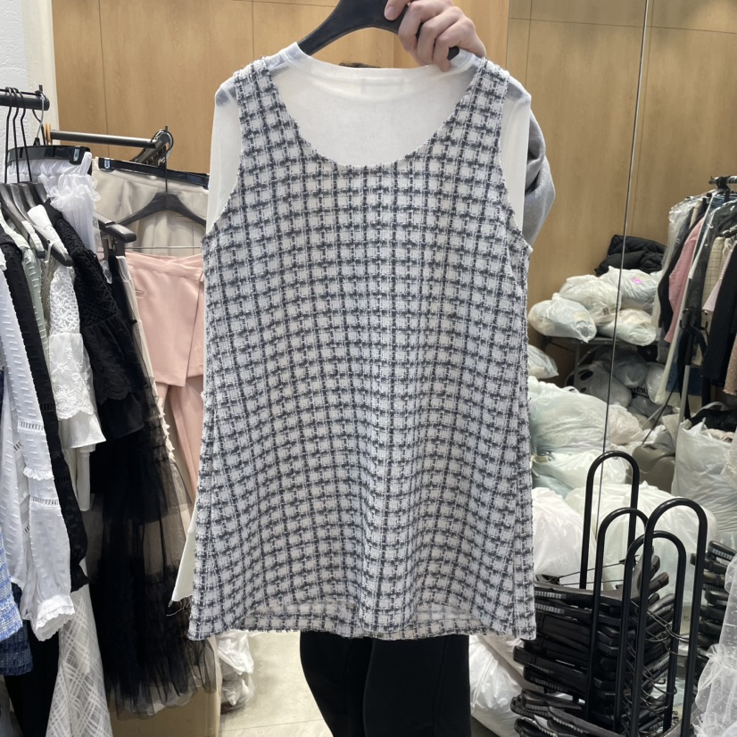 TRIPLE SEVEN韓國代購女裝新品職業休閑真品人氣連衣裙粗花呢TRIPLE SEVEN連衣裙