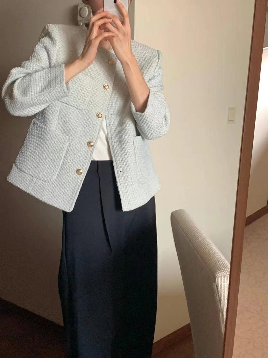 FLUTTER東大門代購女裝新品熱賣人氣休閑真品推薦夾克粗花呢FLUTTER/INOUF夾克
