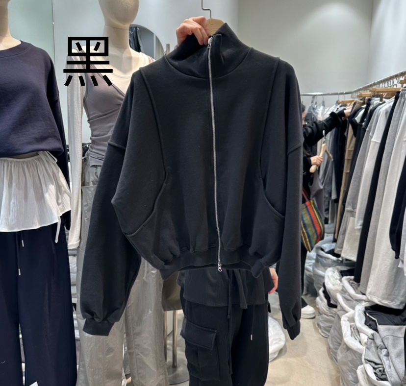 W.FATAL韓國直郵㊣女裝新款休閑人氣25春夏熱賣衛衣拉鏈高領W.FATAL衛衣圖色5