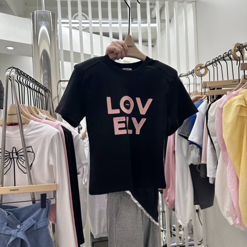 VENEFIT韓國㊣直郵東大門代購女裝新品25春夏時尚推薦休閑T恤VENEFIT/JENNIET恤圖色4