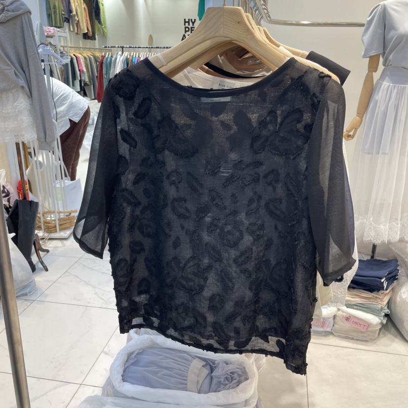 BLUE RIBBON韓國直郵女裝新品25春夏休閑時尚推薦職業人氣T恤BLUE RIBBONT恤圖色3