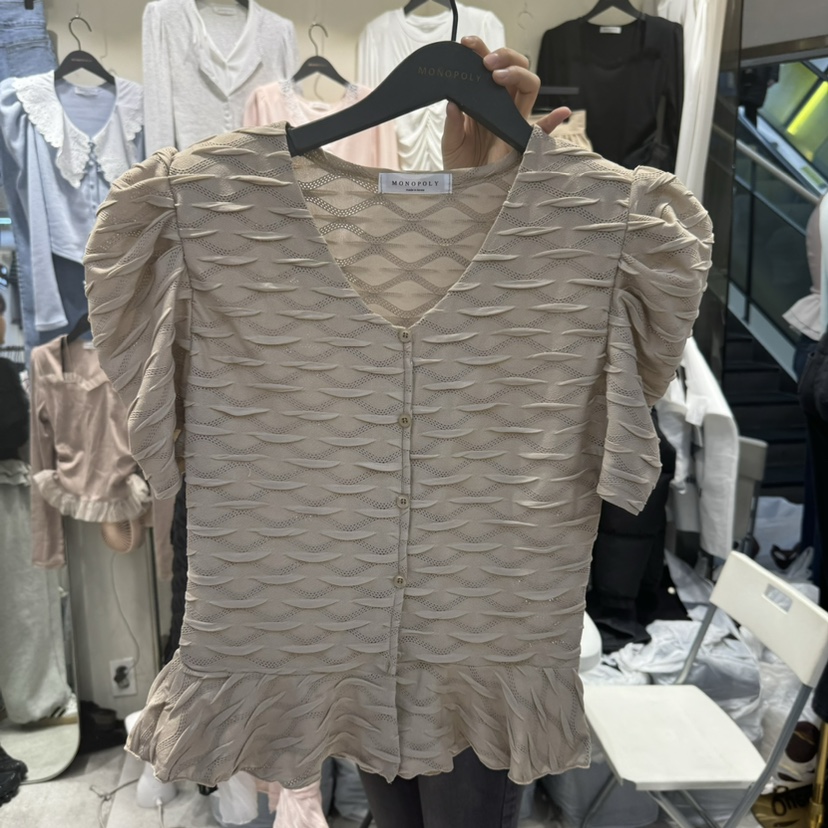MONOPOLY東大門直郵女士新品熱賣職業休閑人氣25春夏襯衫蕾絲衫MONO_POLY襯衫/蕾絲衫圖色3
