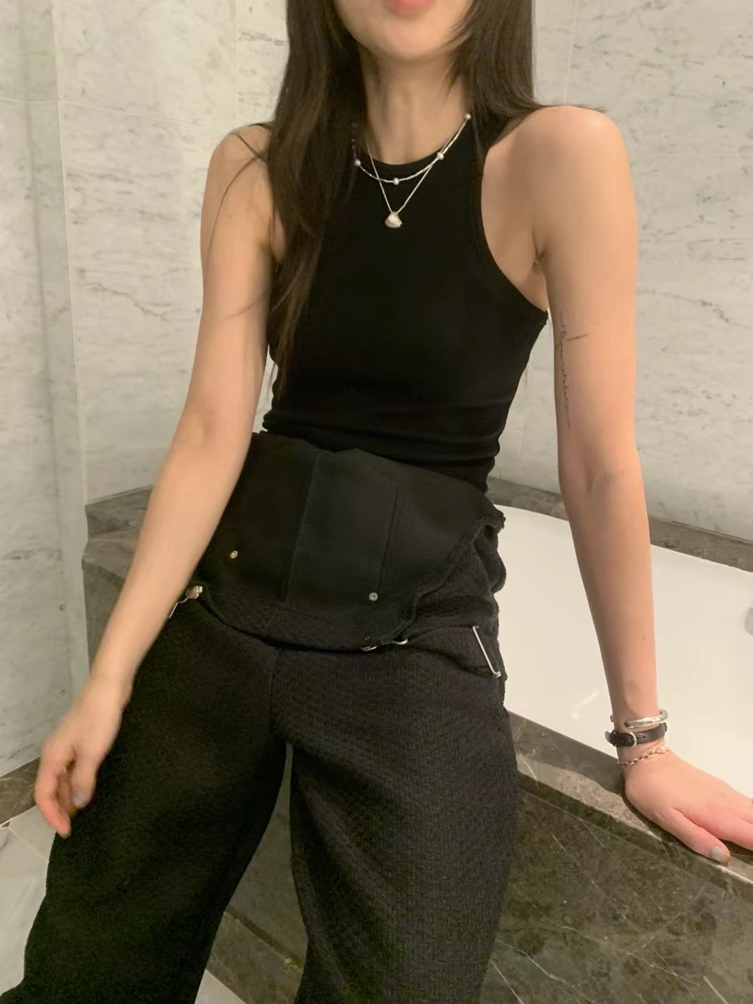ONDA韓國直郵㊣東大門實拍女裝新款25春夏休閑時尚吊帶背心ONDA吊帶/背心圖色3