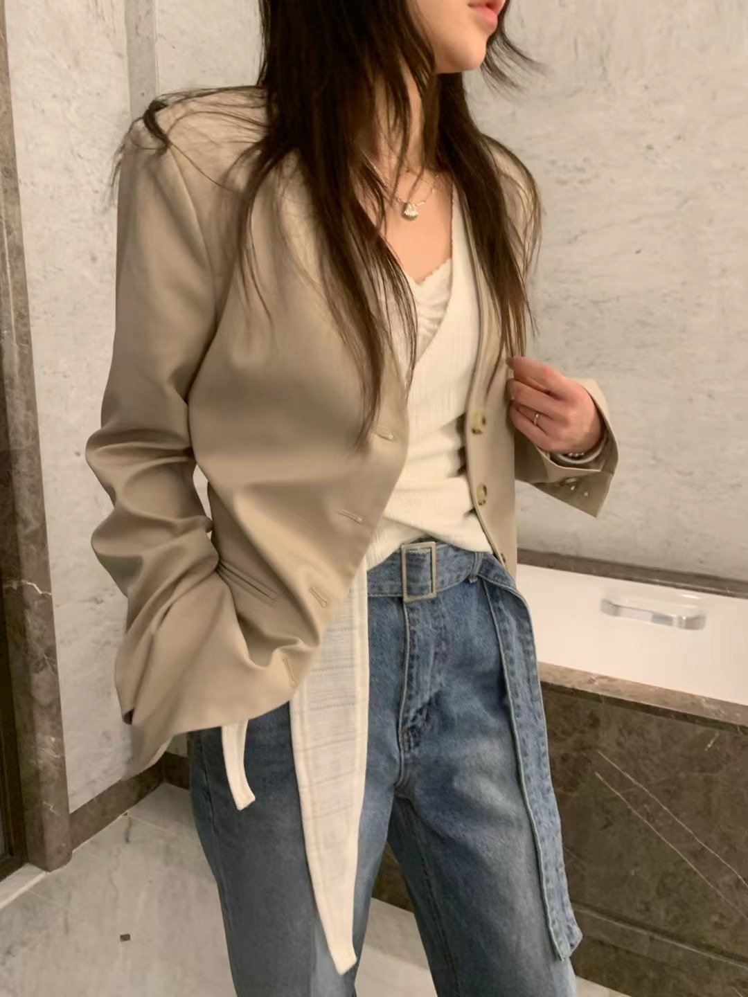 ONDA韓國㊣直郵東大門代購女裝新品熱賣休閑職業時尚25春夏夾克ONDA夾克