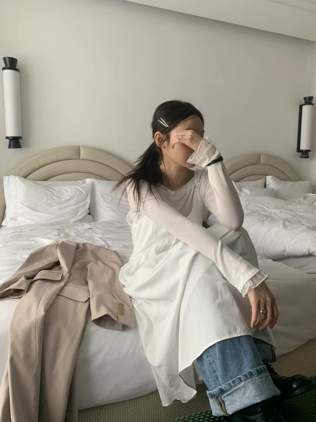 ONDA韓國直郵㊣東大門實拍女裝新品休閑25春夏熱賣職業連衣裙ONDA連衣裙
