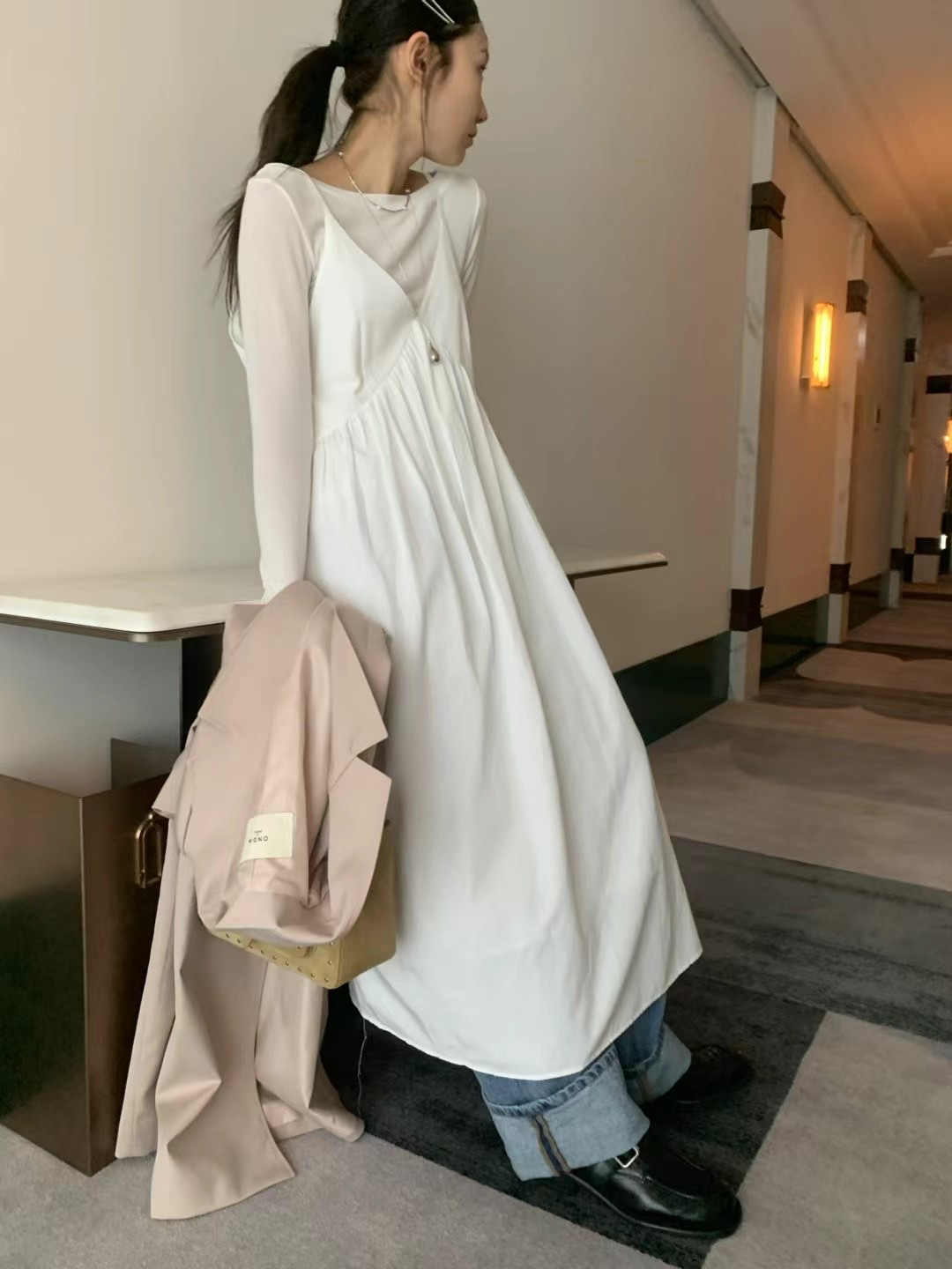 ONDA韓國直郵㊣東大門實拍女裝新品休閑25春夏熱賣職業連衣裙ONDA連衣裙
