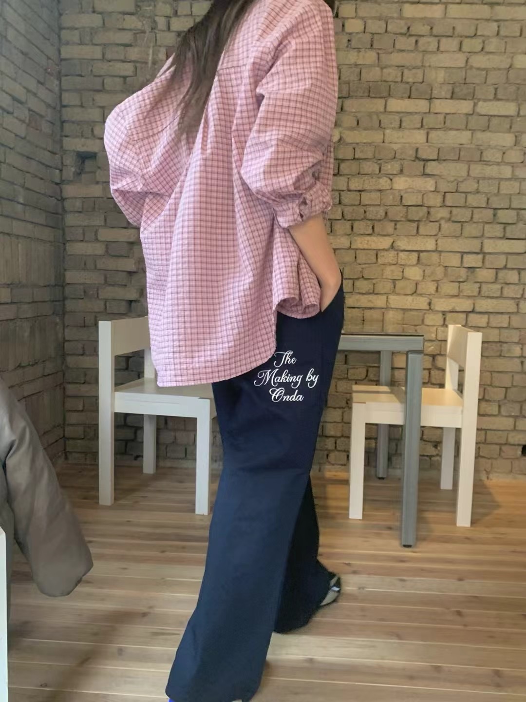 ONDA韓國直郵㊣東大門實拍女裝新款熱賣職業休閑休閑褲刺繡ONDA休閑褲