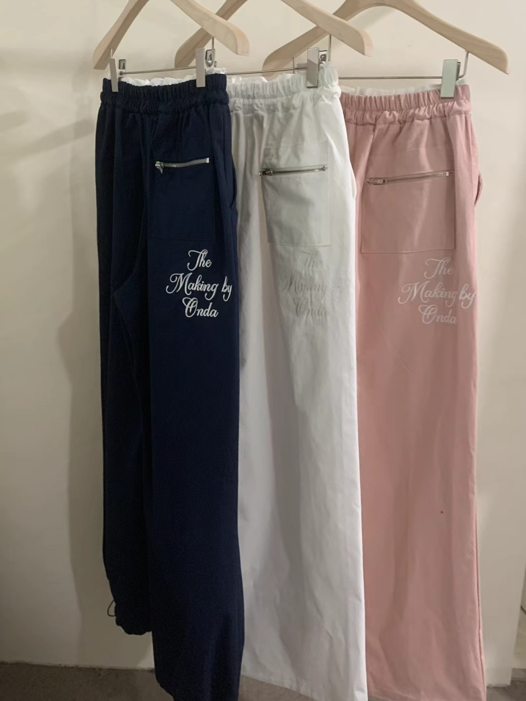 ONDA韓國直郵㊣東大門實拍女裝新款熱賣職業休閑休閑褲刺繡ONDA休閑褲圖色3左三色