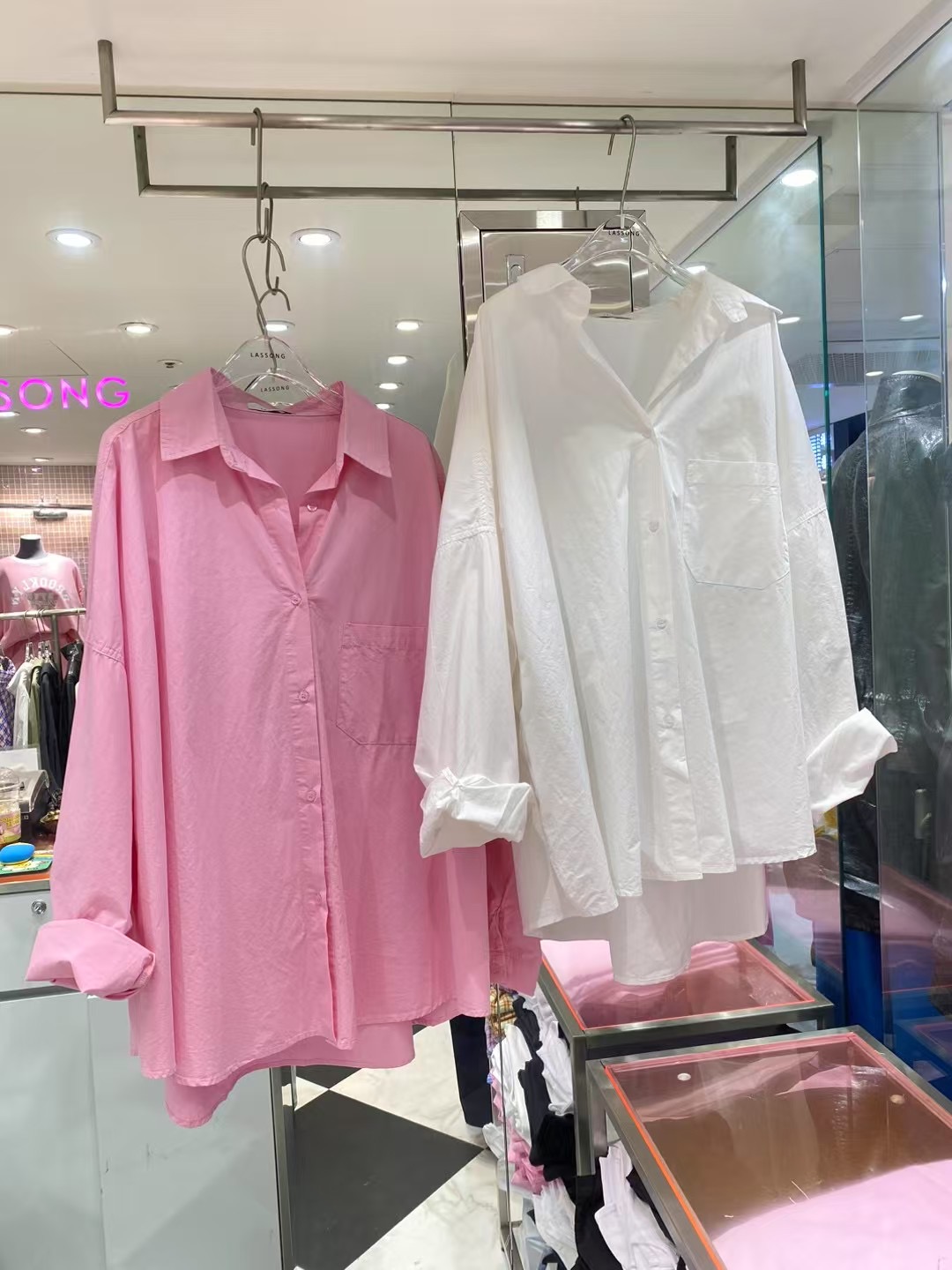 LASSONG直郵韓國代購㊣女裝新品時尚職業熱賣休閑襯衫蕾絲衫LASSONG襯衫/蕾絲衫