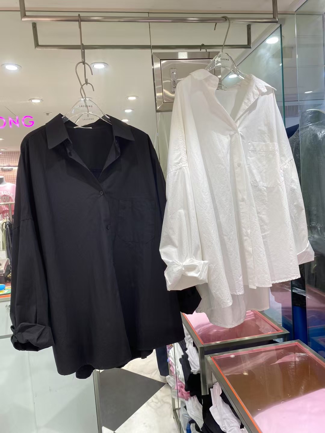 LASSONG直郵韓國代購㊣女裝新品時尚職業熱賣休閑襯衫蕾絲衫LASSONG襯衫/蕾絲衫