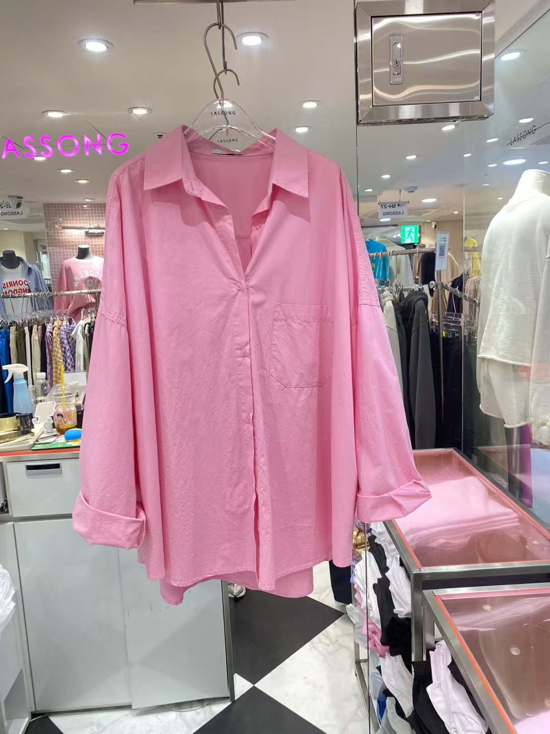 LASSONG直郵韓國代購㊣女裝新品時尚職業熱賣休閑襯衫蕾絲衫LASSONG襯衫/蕾絲衫圖色2