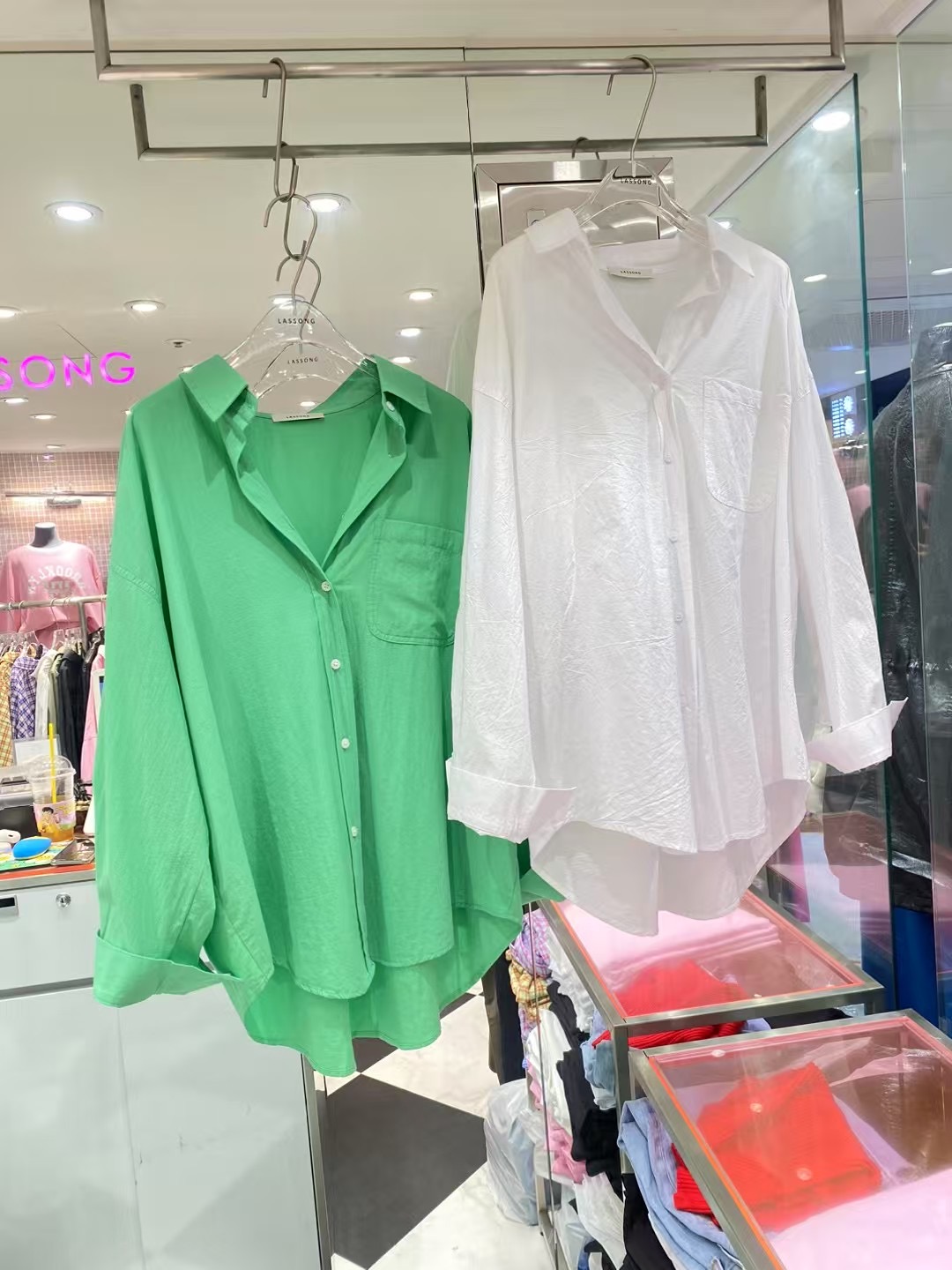 LASSONG直郵韓國代購㊣女裝新品職業人氣推薦熱賣襯衫蕾絲衫LASSONG襯衫/蕾絲衫